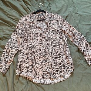 Apt. 9 - Tan and Black Dotted Button Down - L